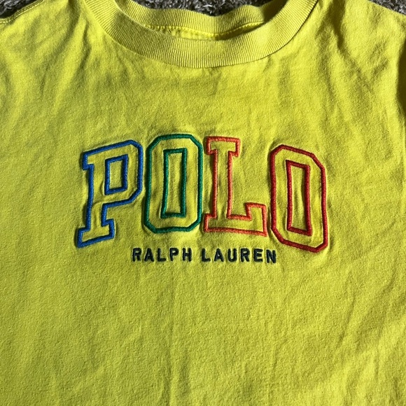 Polo Ralph Lauren T Shirt Youth 6 Yellow Logo Sellout Crew Neck Pony - Picture 2 of 9